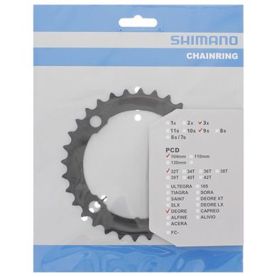 Shimano Kettingblad 32T 9 Speed FC-M590,FC-M391 ZWART Deore